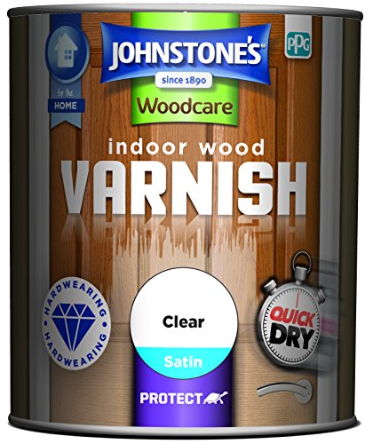 Johnstone's Woodcare Indoor Wood Varnish Satin - Clear 750ml