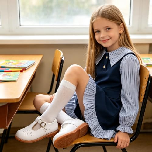 Image of GINFIVE Toddler Girls Mary Jane School Oxford Dress Flat Shoes for Wedding