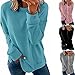 Kenhansion Women's Crewneck Sweatshirt Lightweight Long Sleeve Pullover Tunic Top Fashion Relaxed Fit Solid Color Fall Shirt (Black,5X-Large)