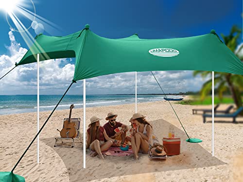 UMARDOO Family Beach Tent Canopy Sun Shade Portable, Large Compact
