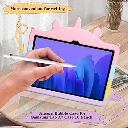Vunake Fidget Case for Samsung Tab A7 10.4 Case Case with Stand Pop On It Tablet Case Kids Girls Silicone Shockproof Protective Case Cover for Samsung Galaxy Tab A7 2020 SM-T500/T505/T507 - Unicorn