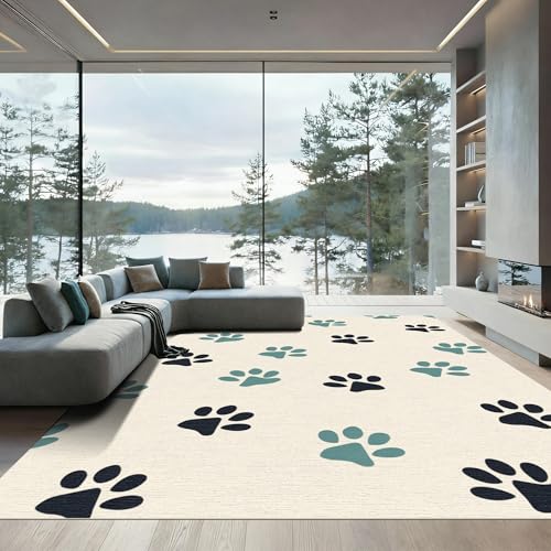 Tapete decorativo plano 5x7 negro antideslizante lavable miniatura 1