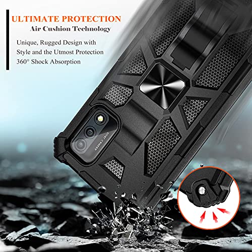 Nznd Case For Wiko Ride 3 With Tempered Glass Screen Protector (Maximum Coverage), Full-Body Protective [Military-Grade], Built-In Kickstand, Heavy-Duty Phone Case (Black) #TOP3