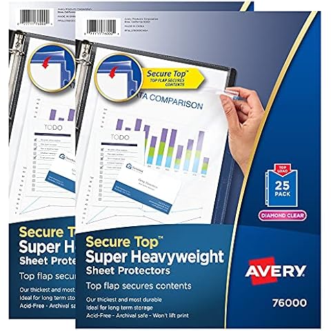 Avery Diamond Clear Heavyweight Sheet Protectors Cover