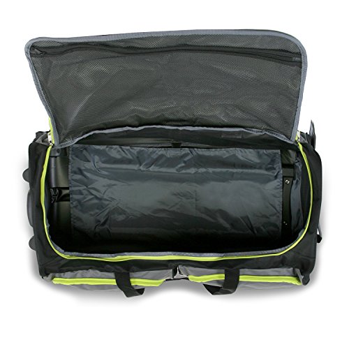 Fila 7-Pocket Large Rolling Duffel Bag, Grey/Neon Lime, One Size