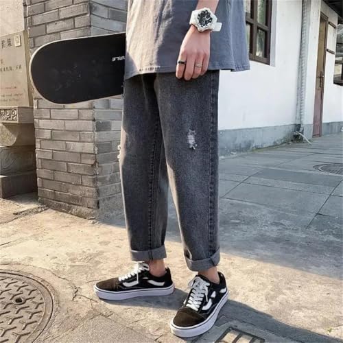 Men Straight Jeans Cotton Trousers Street Style Cowboy Pants3