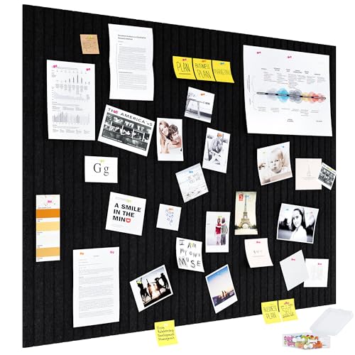 Tableau d'affichage feutre noir haut de gamme, kit de panneaux muraux décoratifs pour bureau