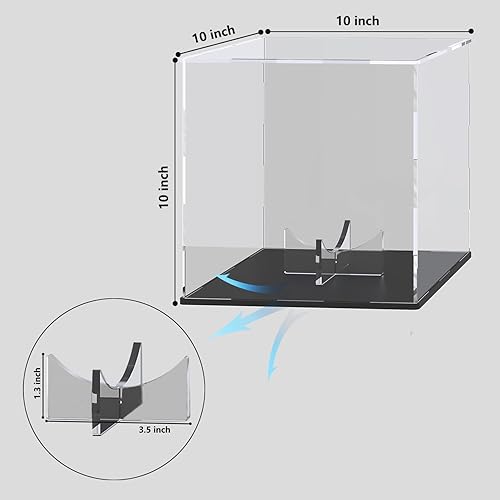 Miniatura 3 de HEMYLU Vitrina de fútbol con soporte elevador, caja acrílica para fútbol de tamaño completo, balonmano, pelota de dodgball, almacenamiento de