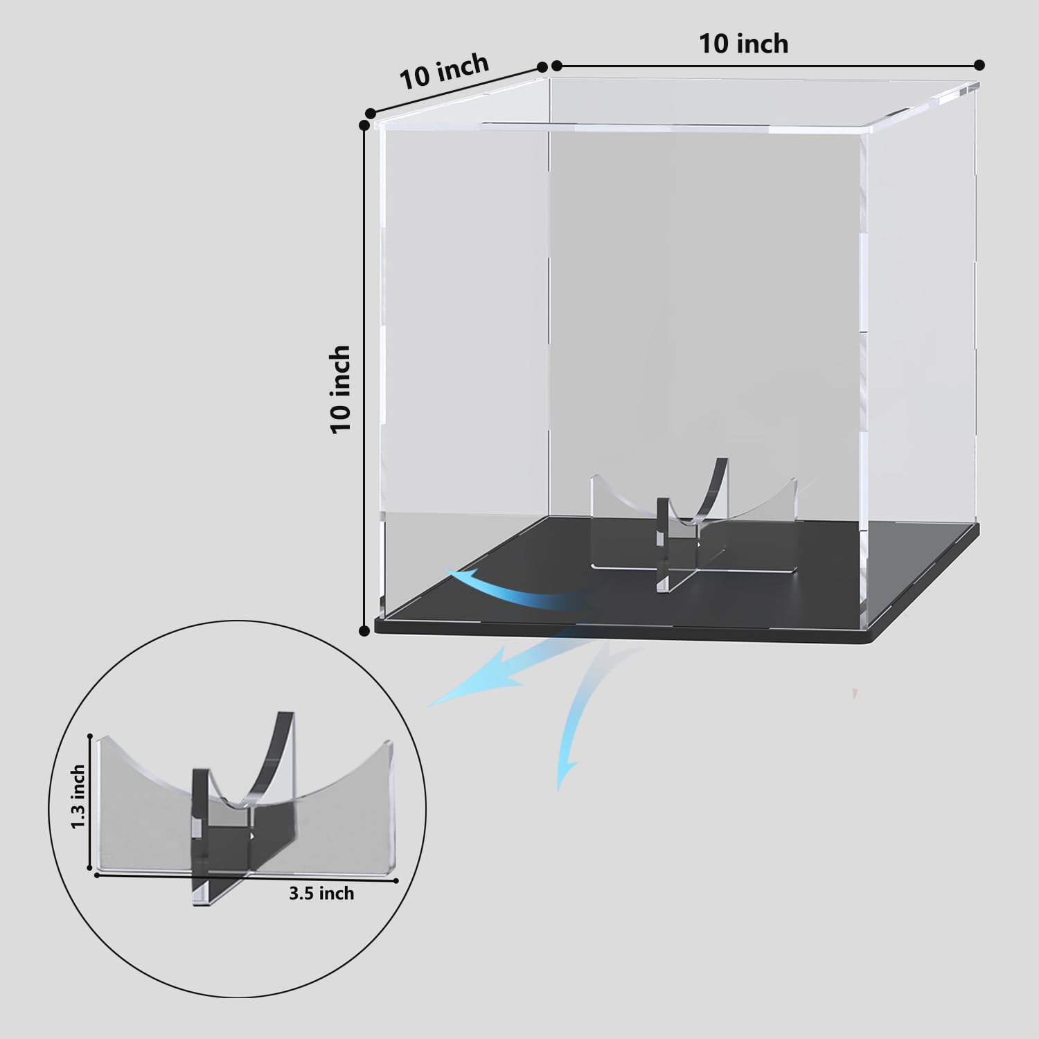 HEMYLU Acryl Vitrine Für Fußball & Sportbälle – Staubdicht, Mit Ständer, 3 Mm Stark, 360° Sicht