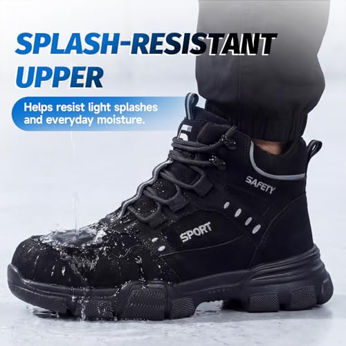 Image of Steel Toe Boots for Men Puncture Resistant Work Utility Safety Shoes