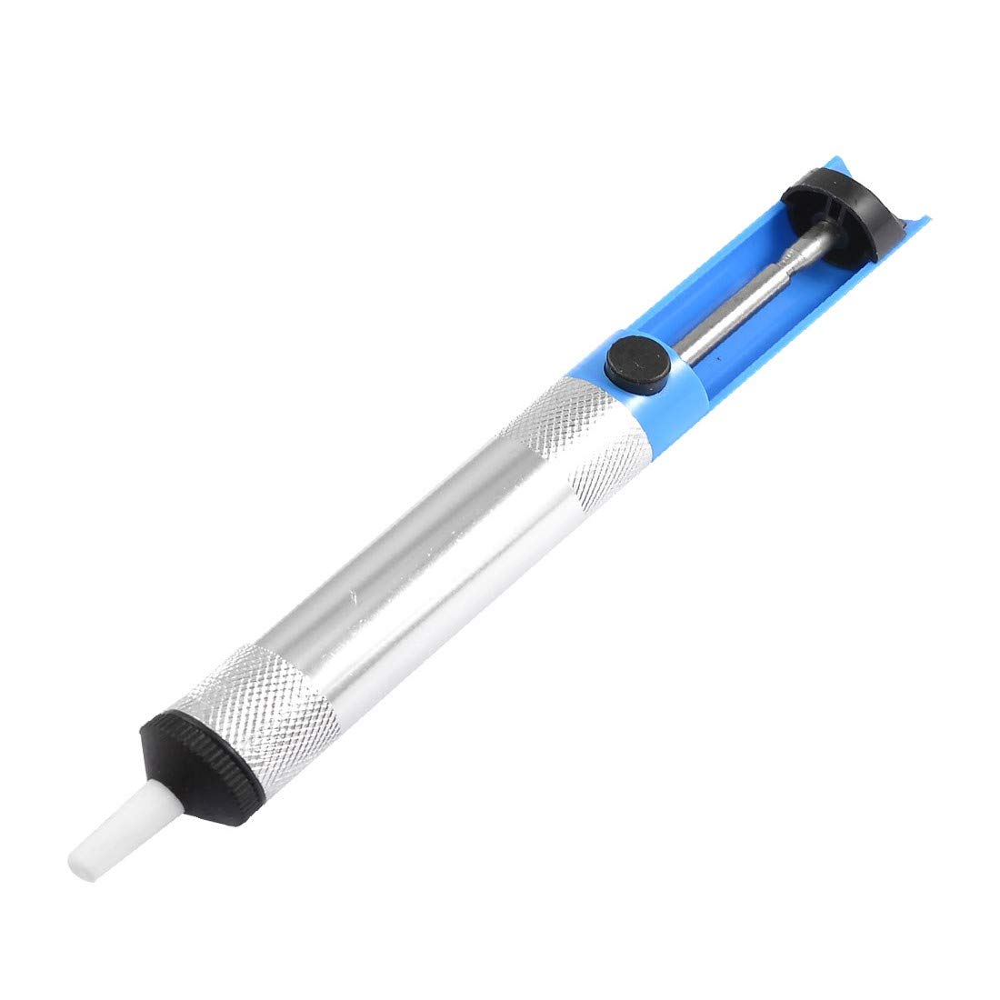 New Lon0167 Blue Silver Tone Shell Desoldering Pump Solder Sucker Removal Irons Tool(Blue Silver Tone Shell EntL_Ãƒ¶_tpumpe L_Ãƒ¶_tsaugerentfernungswerkzeug Werkzeug