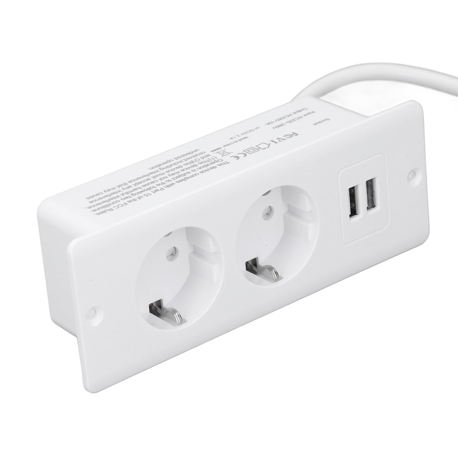 Einbau-Steckdose Mit USB: 2x Steckdose + 2x USB Zum Einbau In Tisch & Möbel – Schlank, Praktisch & Kabellos-ärger-frei!