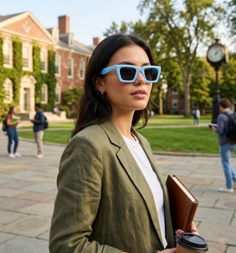Image of Retro Vintage Rectangilar Thick Abstract UV-Protected Sunglasses For Men And Women