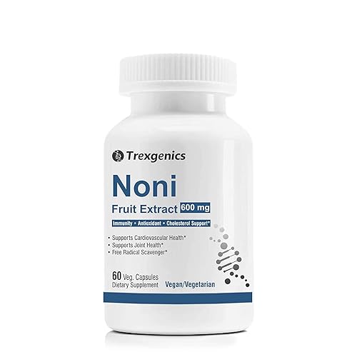 A.K. Extracto de NONI Trexgenics 600 mg Inmunidad Premium, Antioxidante, Apoyo al Colesterol (60 Vcaps) (1)