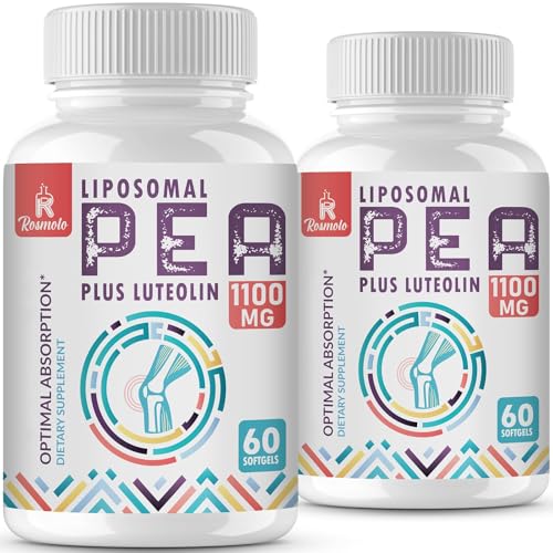 Liposomal Palmitoylethanolamide 1000 mg + Luteolin 100 mg, Micronized Pea 99% Highly Purified - Enhanced Absorption and Bioavailability, 120 Softgels