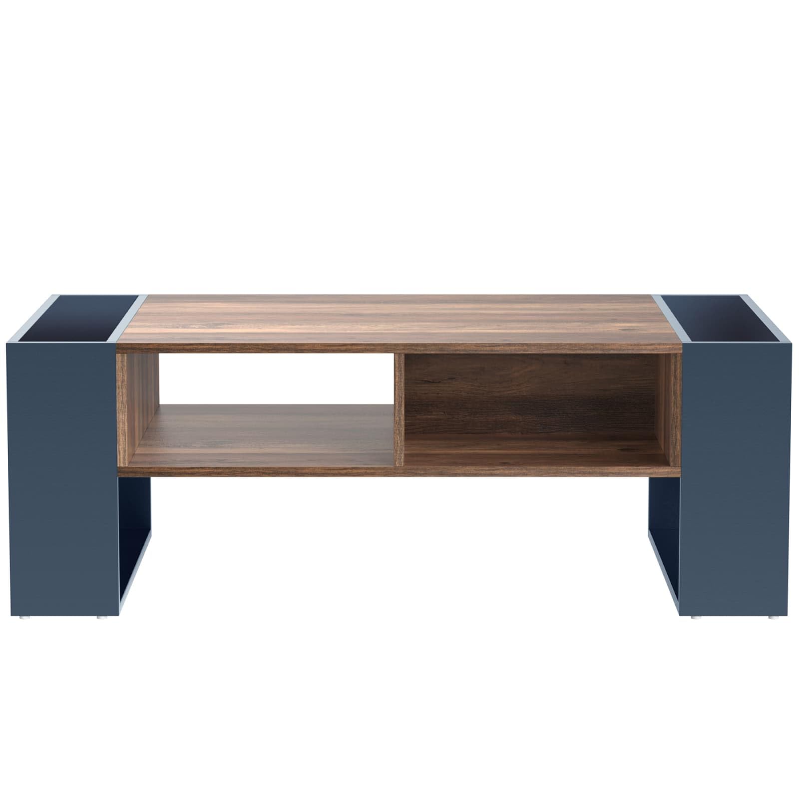 Table Basse Avec Tiroirs, Table Basse En Forme De Nuage Avec Compartiments De Rangement Ouverts Materiaux De Haute Qualite 97 X 45 X 43 5 Cm 98128532