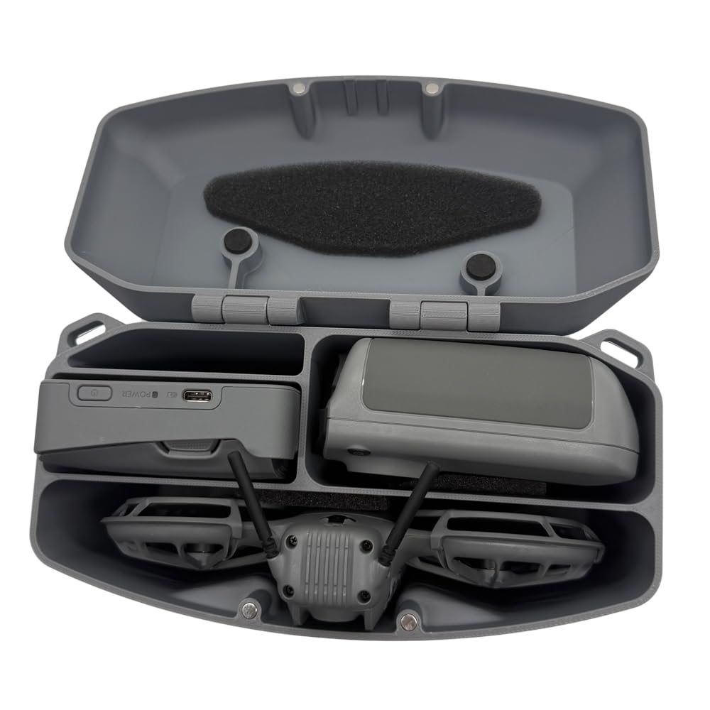 Scatola portaoggetti per DJI Neo 2, custodia protettiva da viaggio portatile, antiurto, custodia protettiva rigida con coperchio magnetico e cinghia regolabile, può ospitare hub batteria e controller