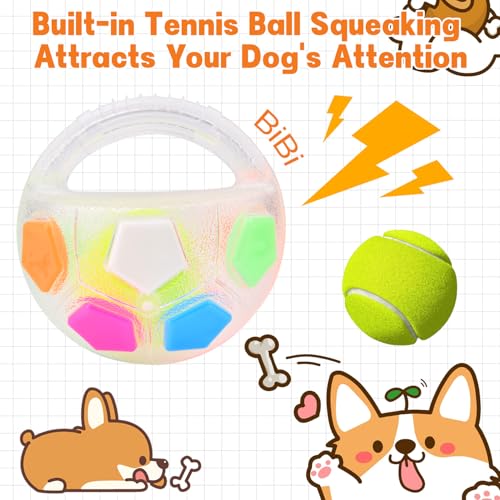 Pipihome The Mellow Dog Calming Ball, Antistressball Hundespielzeug Unzerstörbar, Intelligenzspielzeug Hundeball mit Handle, Interaktives Hundespielzeug Balls Kleine Mittlere Große Hunde