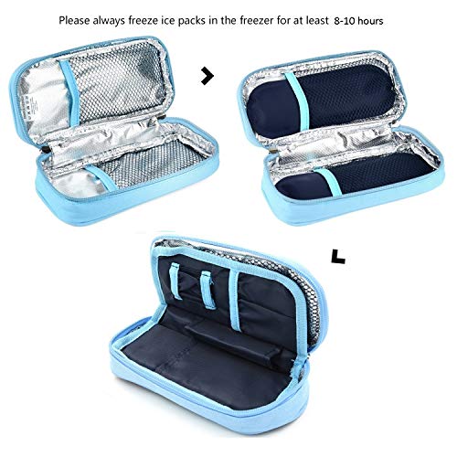 Goldwheat Portable Insulin Cooler Travel Case Diabetes Medication Organizer Medical Cooler Bag With 2 Ice Packs #TOP5