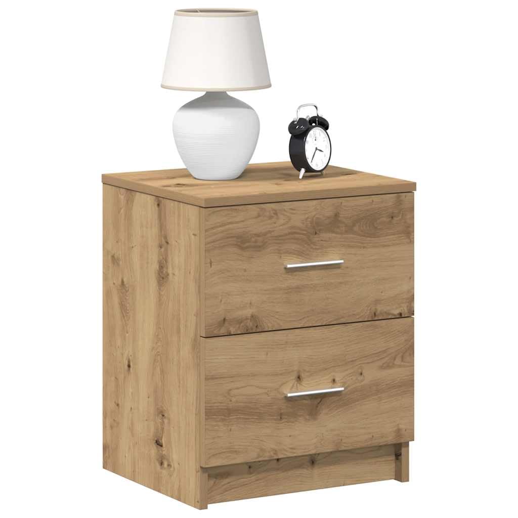 SXZenSpace 858802 Bedside Cabinets 2 pcs with Drawers Artisan Oak 40x36x50 cm Tables Cabinet Side End Table Nightstand Storage Organizer Home Stand for Bedroom