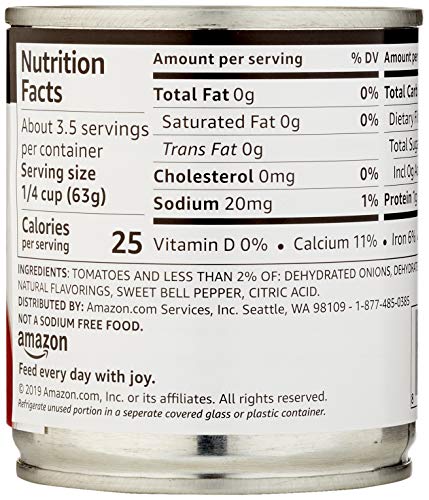 Amazon Brand - Happy Belly Tomato Sauce, No Salt Added, 8 Ounce #TOP2