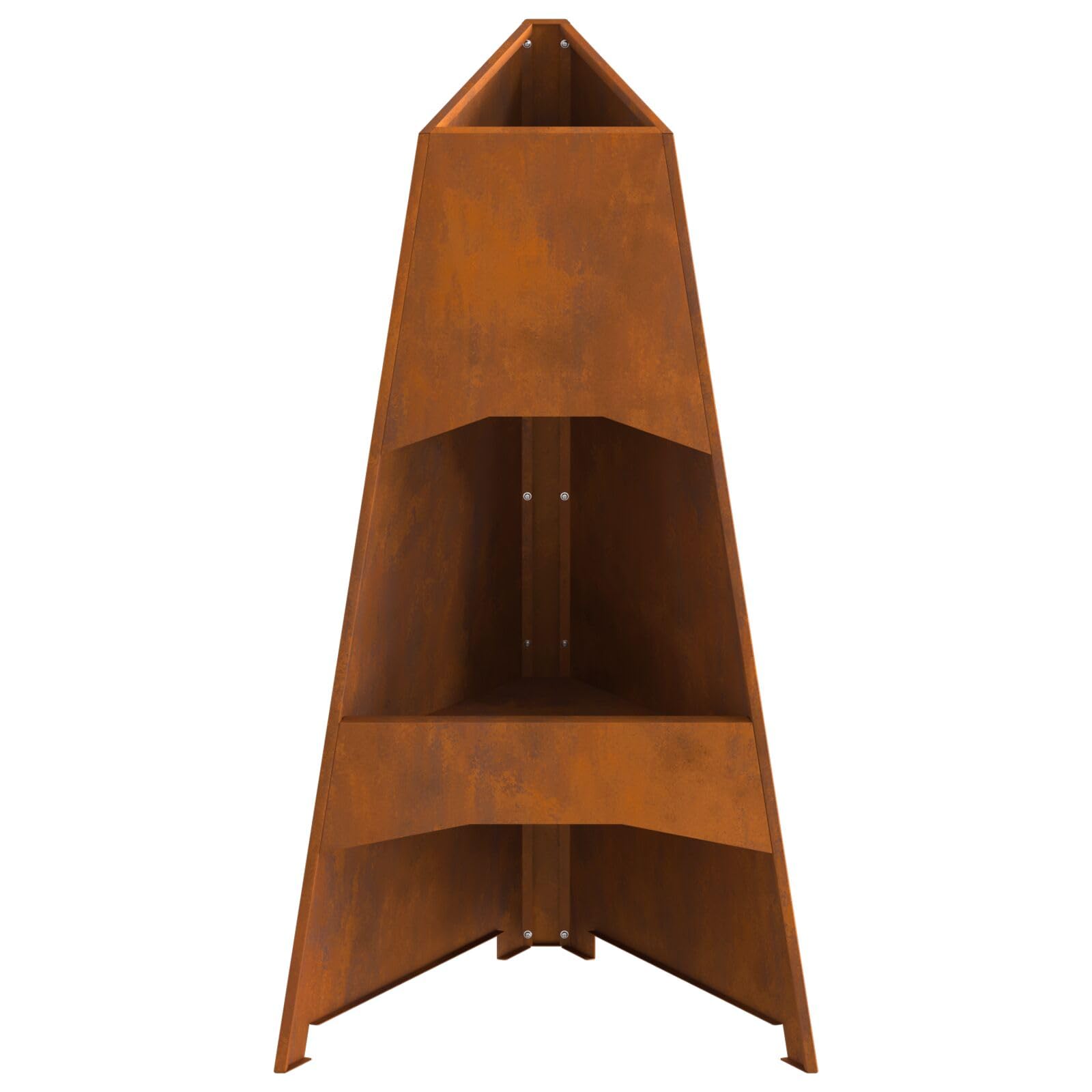 Piramida do paleniska 50 x 45 x 95 cm stal kortenowa - 858941