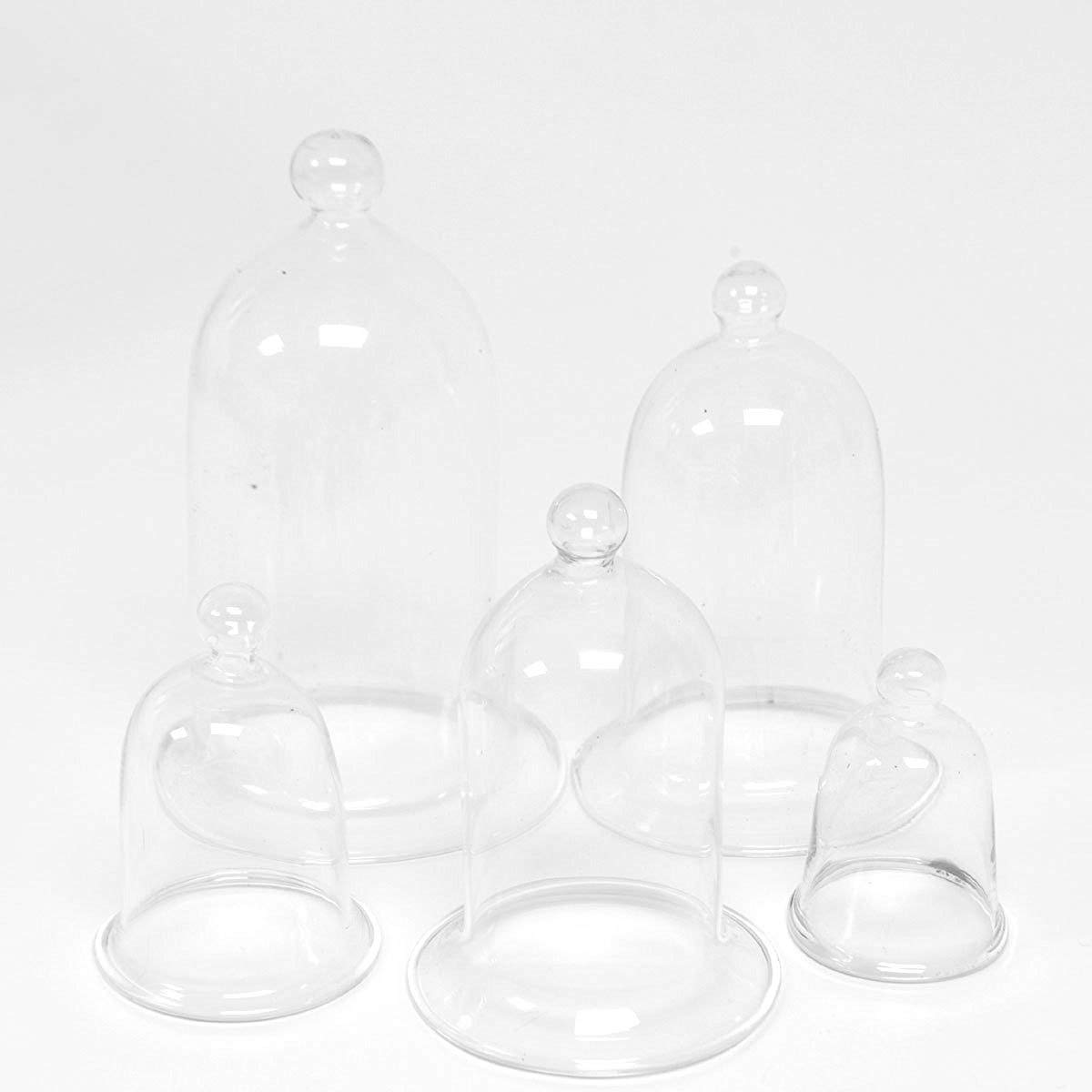 Jeremie Corporation Glass Cloches, Set of 5 for Miniature Garden, Fairy Garden