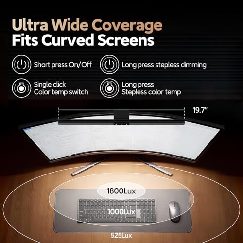 Image of LYMAX Monitor Light Bar, Eye-Care USB Computer Lamp with Wireless Remote, Motion Sensor, Fit for All Monitor, Adjustable Color Temperature /Brightness, No Screen Glare for Home Office Gaming Desk Lamp