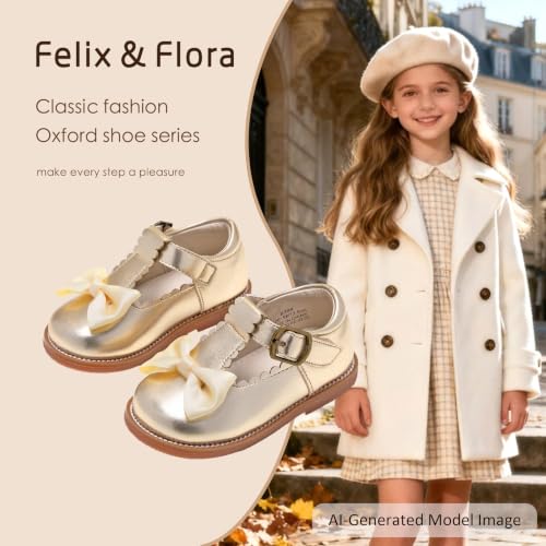 Image of Felix & Flora Toddler Little Girl Mary Jane Dress Shoes - Ballet Flats for Girl Party School Shoes