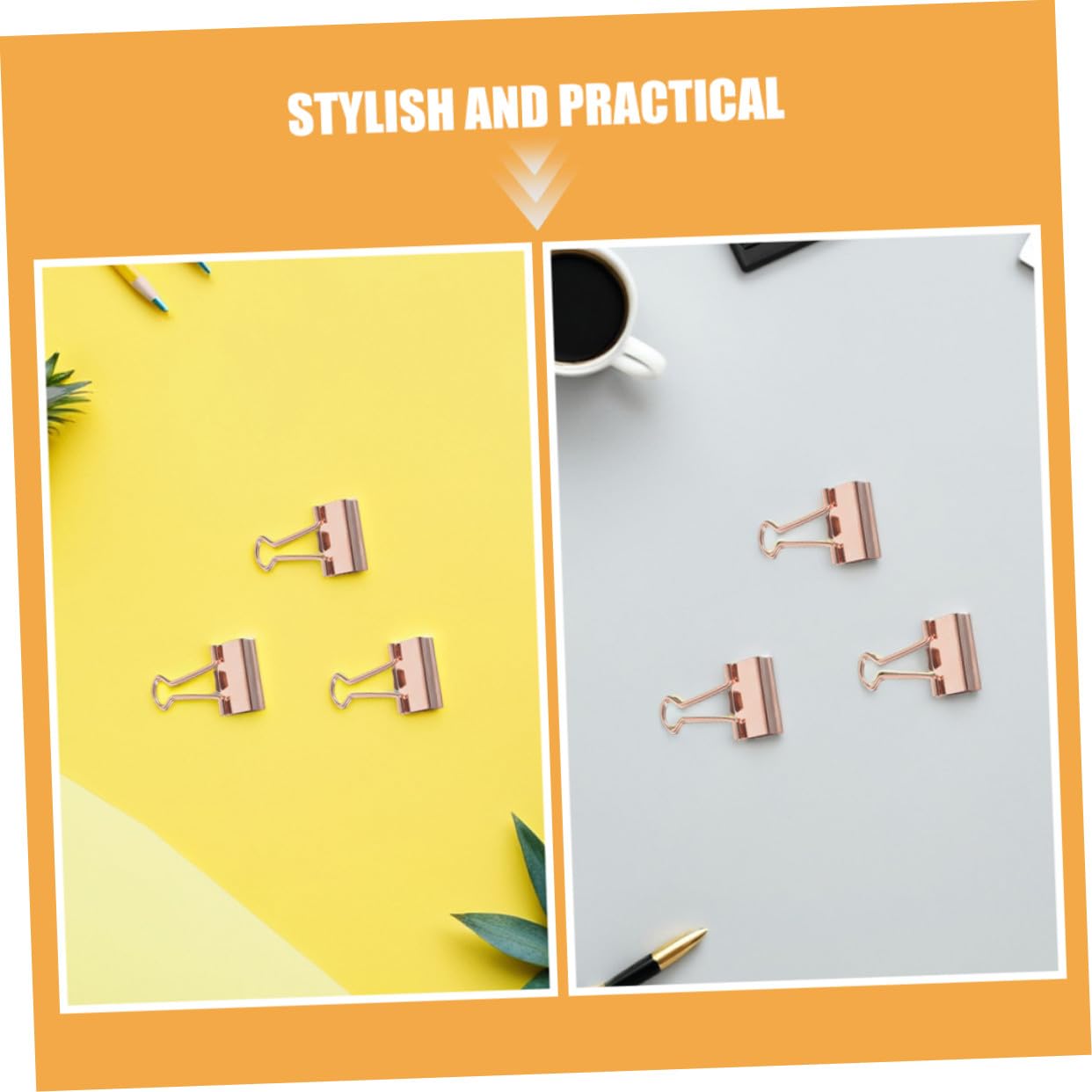 ULTECHNOVO 100stücke Klappclips Notizbuchclips Metallische Büroklammern Dokumentenclips Geschenkpapierhalter Metall-papierklammern Binderclips für Journaling