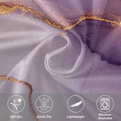 Marble Rose Gold Purple Men's Rash Guard Fishing Long Sleeve Mens Sun Shirts UV Protection Long Sleeve Hiking 6