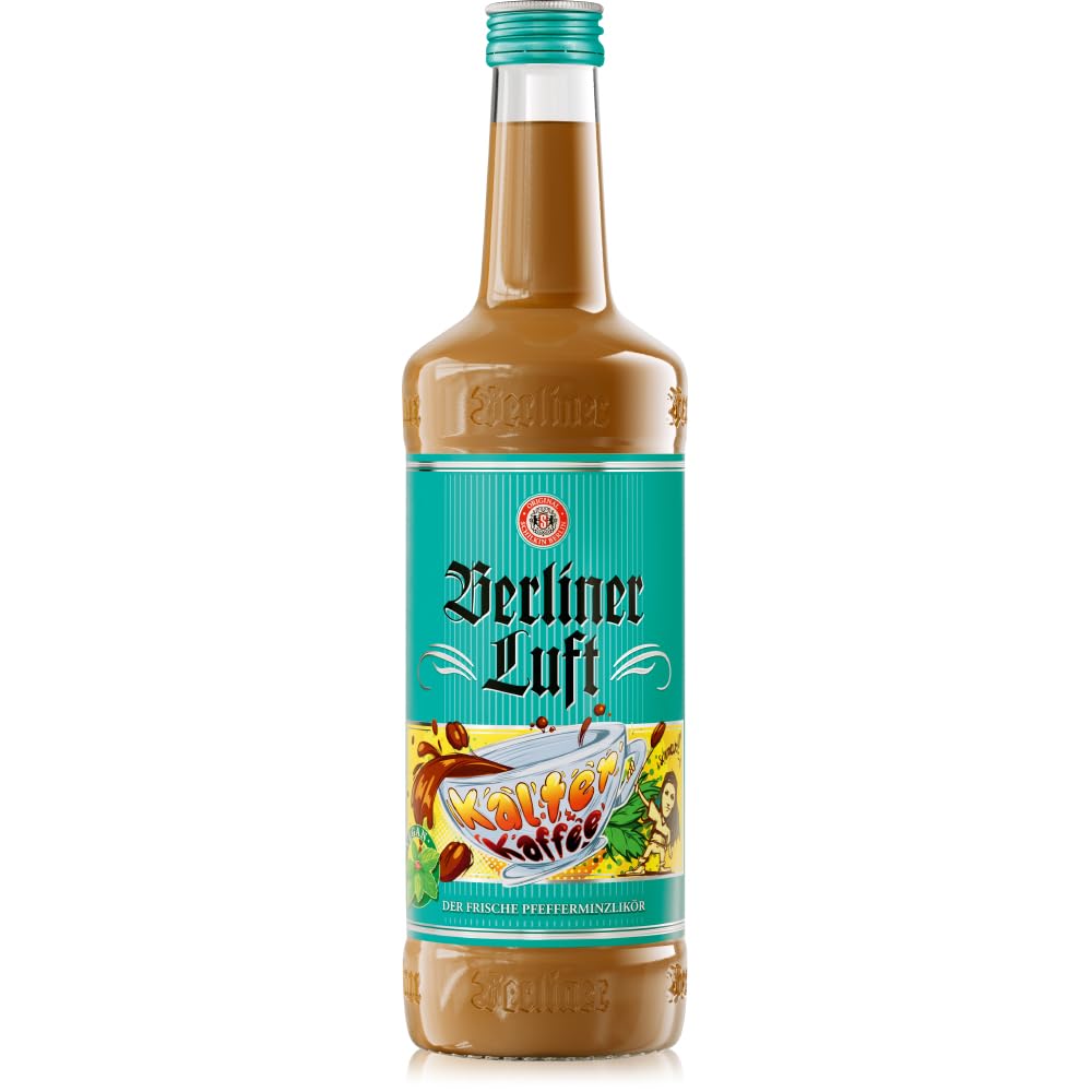 Berliner Luft Kalter Kaffee | Kultiger Pfefferminzlikör mit Kaffee-Geschmack | Vegan & glutenfrei | Made in Berlin | 15% Vol. | 0,7 L
