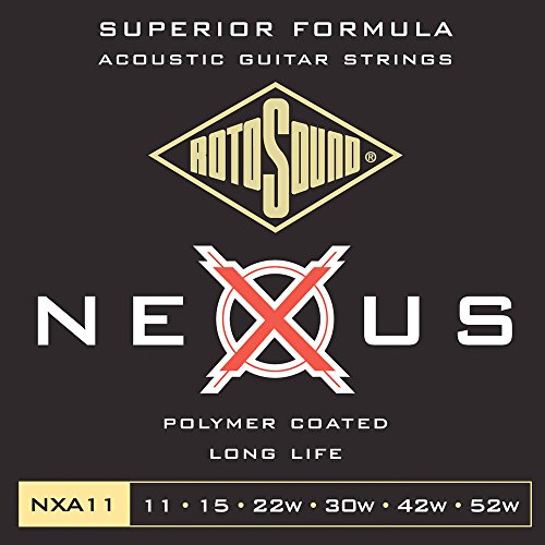 Rotosound NeXus Jeu de cordes pour guitare folk Bronze phosphoreux Tirant light (11 15 22 30 42 52) - Les Beatles, Paul McCartney, John Lennon, RIngo Starr, George Harrison Rotosound NeXus Jeu de cordes pour guitare folk Bronze phosphoreux Tirant light (11 15 22 30 42 52)