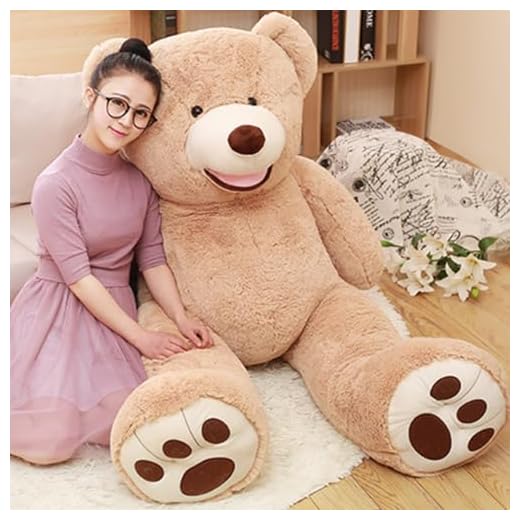 DOLDOA Big Teddy Bear Stuffed Animals with Footprints Plush Toy for Girlfriend 51 inch (Brown)