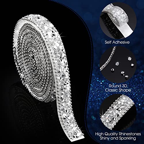 5 Rotoli di Nastro di Strass di Cristallo Nastro