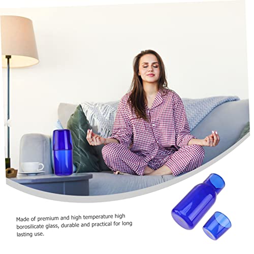 Set de vaso y jarra de vidrio borosilicato 500 ml azul miniatura 4