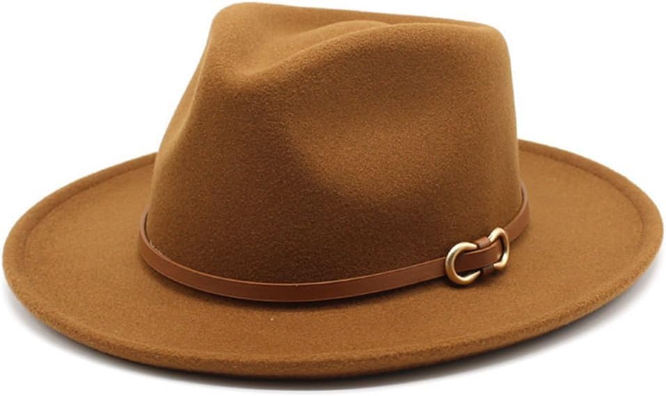 Classic Wool Fedora Hat, Gray with Leather Band, Wide Brim, Western Style