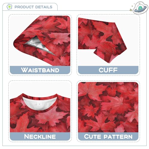 JUNZAN Canada Red Maple Leaf Big Girls Hoodie Sweatshirt Crewneck Hoodie for Boys Sports 4T3
