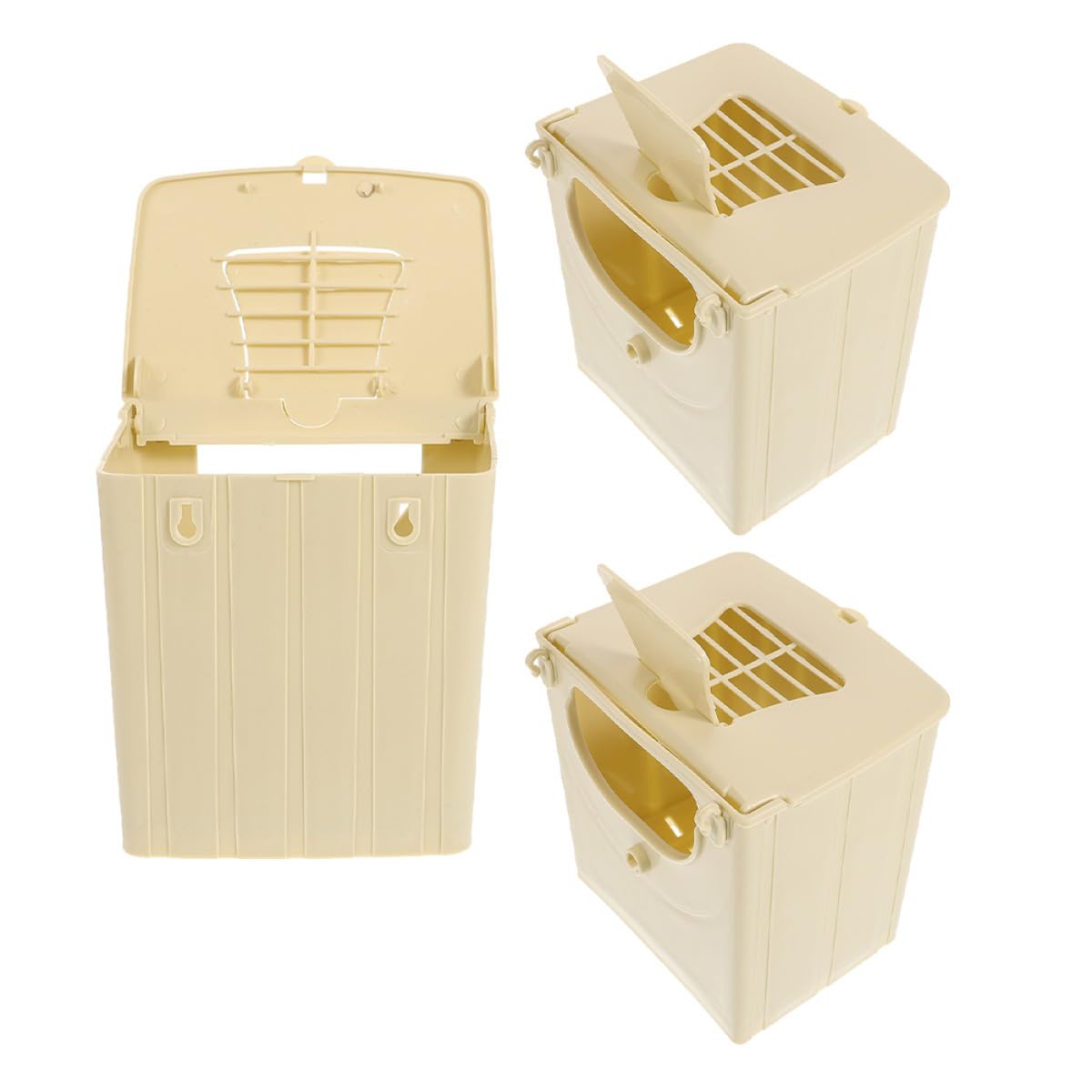 Boîte de reproduction pour perroquets en ABS beige, lot de 3 nids respirants