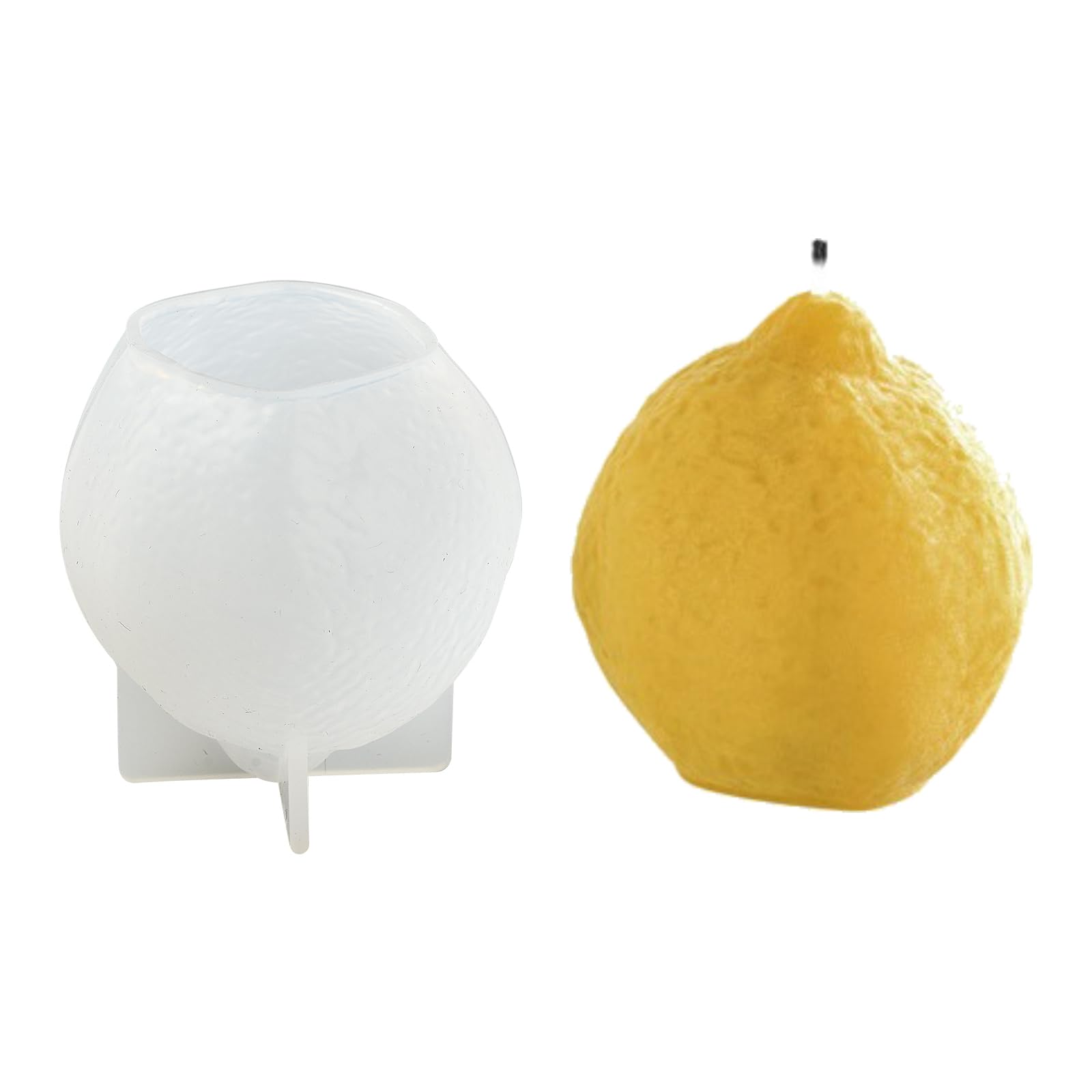 Stiesy Lemon Candle Moulds for Candle Making, 3D Fruit Silicone Candles Mold for Resin Epoxy Casting Mould for DIY Wax Soap for Birthday Anniversary Crafts Wedding Party Decoration