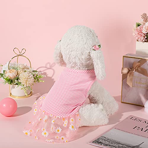 Frienda 4 Pieces Dog Dress Set, Pet Puppy Skirt, Female Dog Dress, Cat Dog Breathable Cool Summer Mesh Clothes for… - Image 6