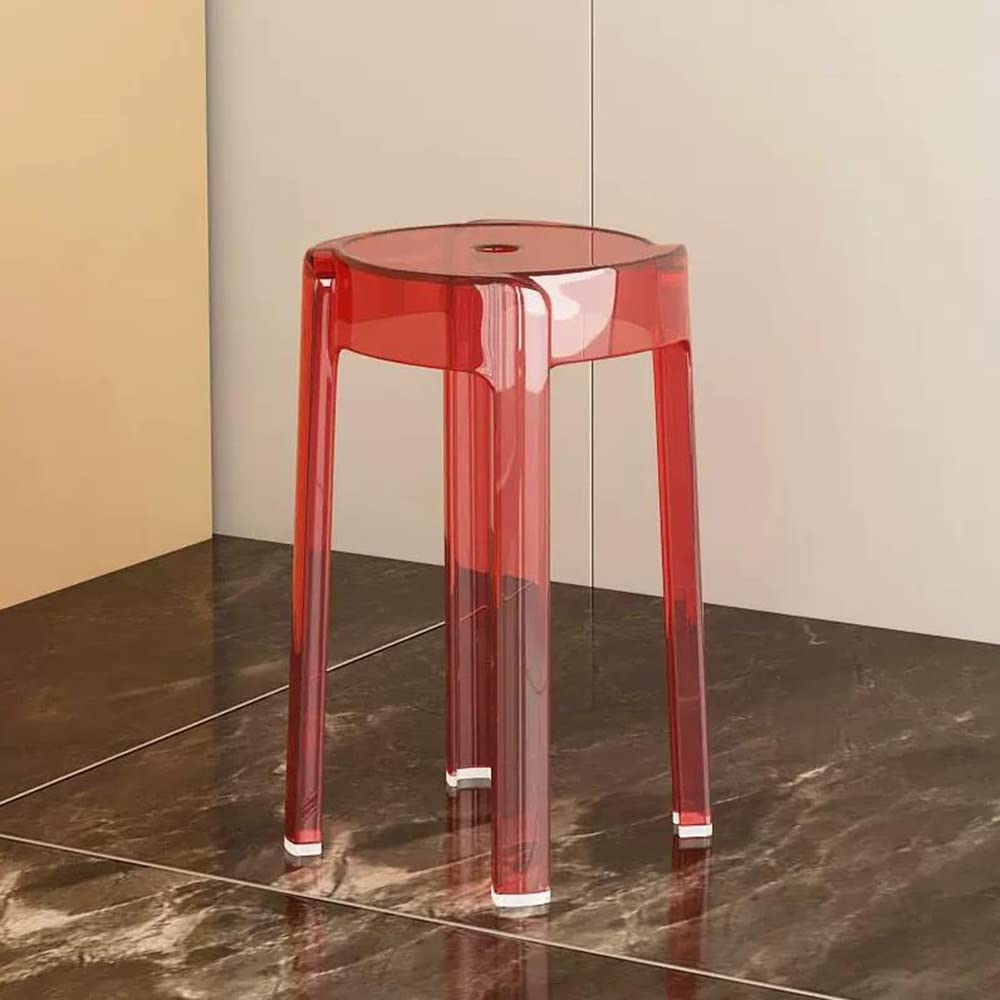 Tabouret transparent rouge FREAZE | Tabouret de comptoir acrylique 46cm