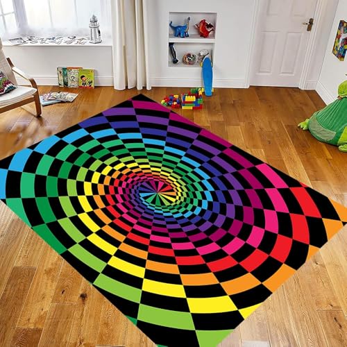Tapis de sol abstrait 3D pour sublimer l'espace table basse - 3