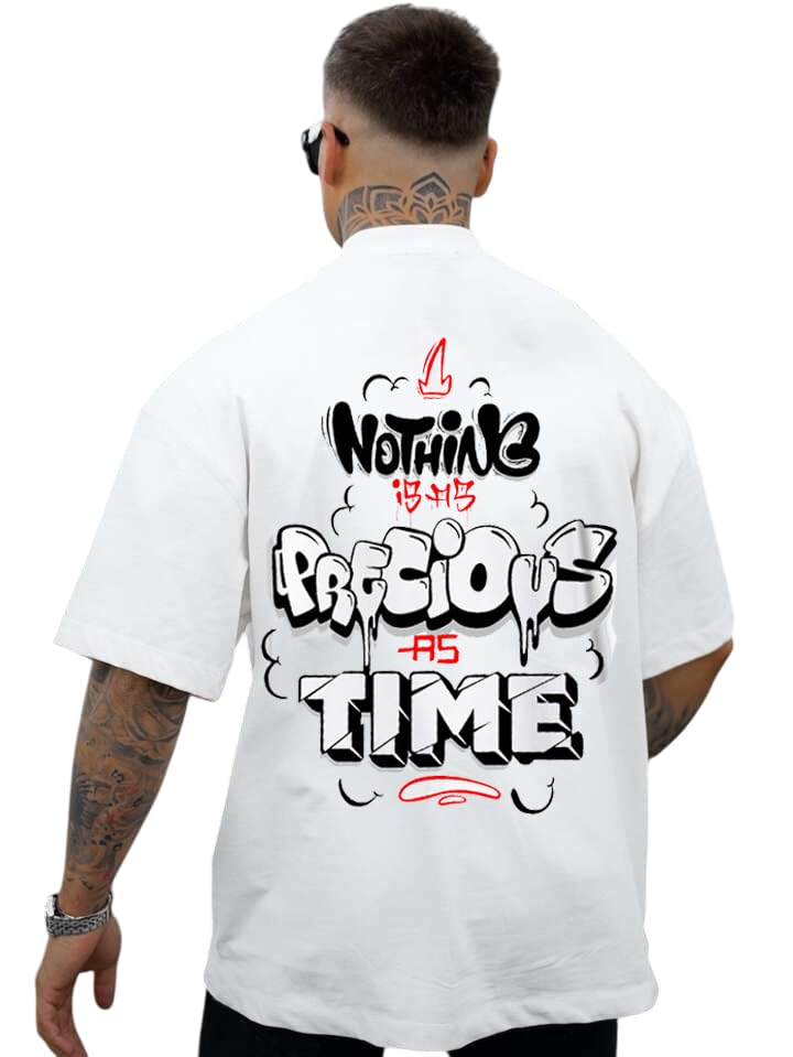 Image of Men's 100% Cotton Round Neck Printed Oversized T-Shirt