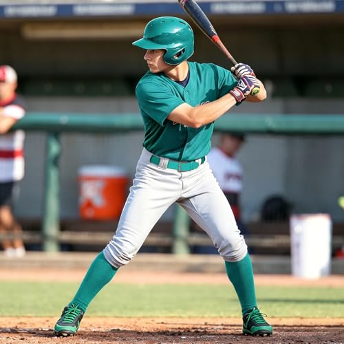 Image of JASGOOD 2 Pack Baseball Socks and Belt Combo Set Softball Socks and Belts Elastic Waist Belt for Youth and Adult Boys