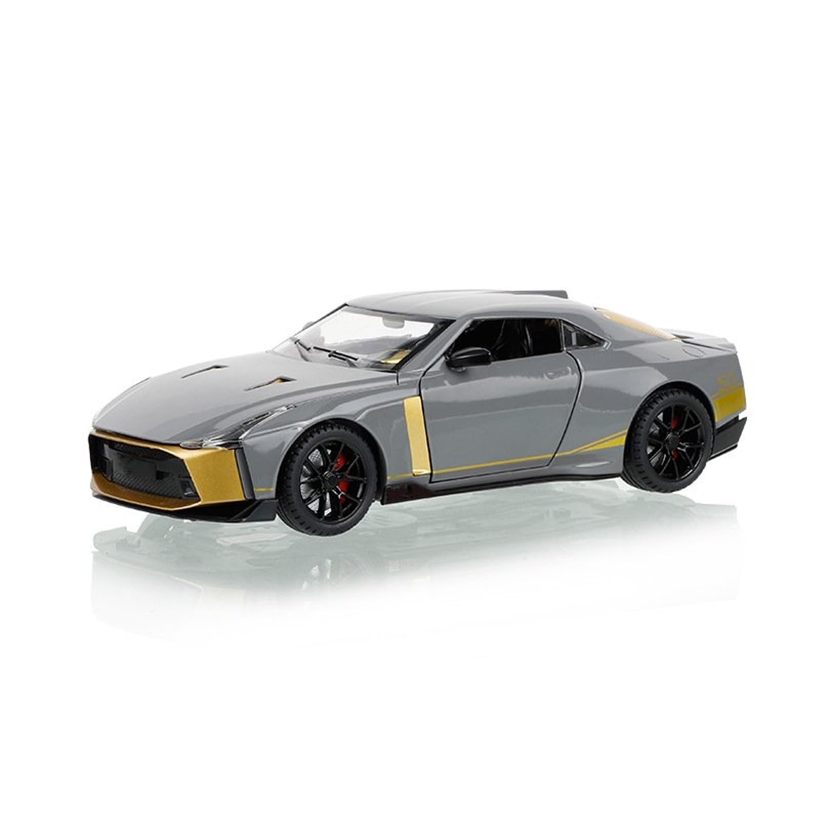 BANKOTO Diecast Car 1:24 For Niaasn For GTR 50 Diecast Metal Alloy Car Model Collection Collectible Model(Gray)