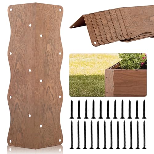 Set of 8 Rust-Resistant Metal Garden Bed Corner Brackets 11