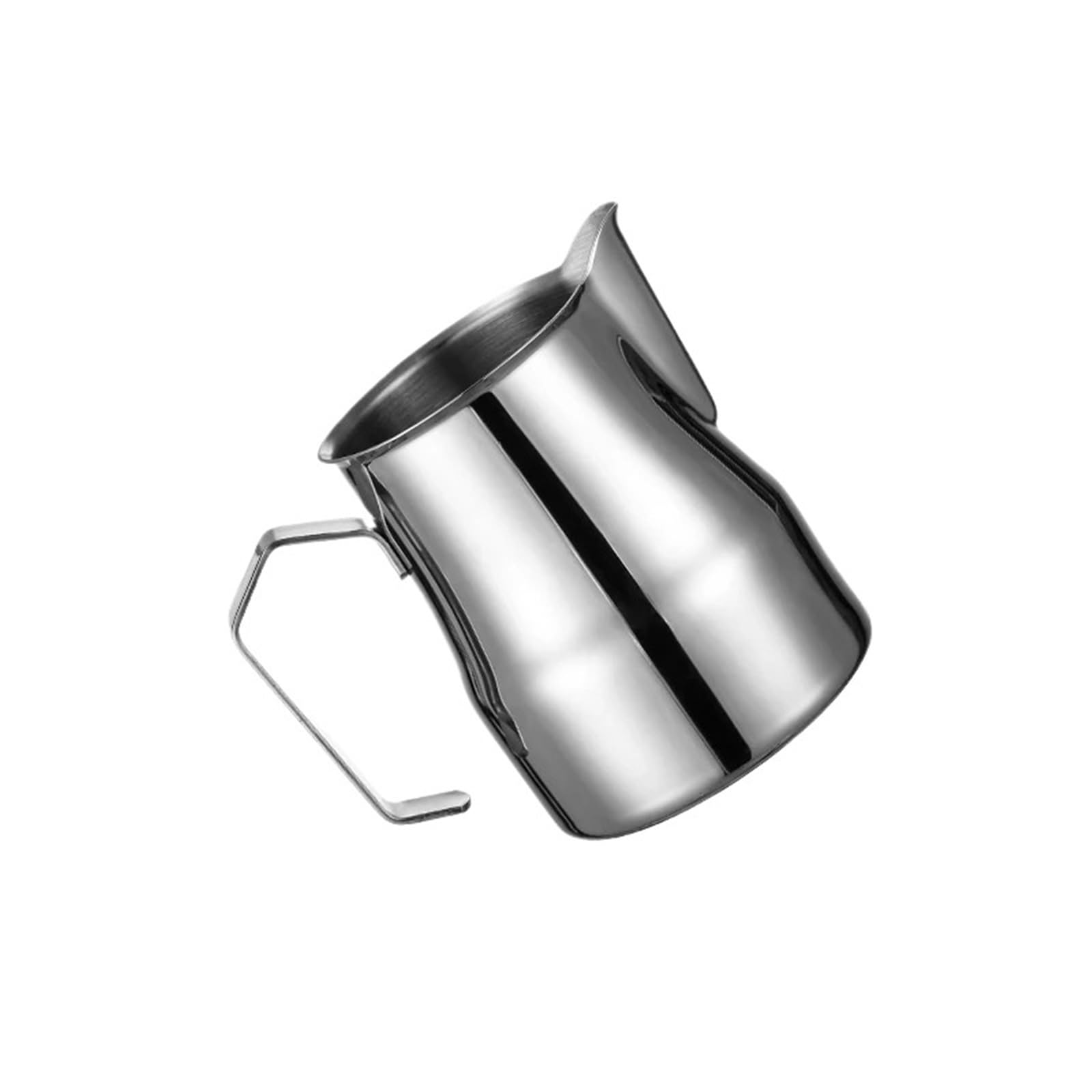 Jarra de espuma de leche de acero inoxidable de 350 ml, 500 ml, 700 ml, jarra de leche para latte, capuchino, espresso, barista (350 ml, plateado)