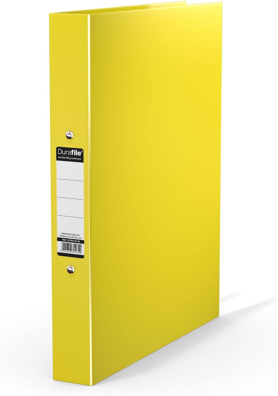 Durafile Ring Binder Files, Yellow, Pack of 10 Folders, Heavy Duty