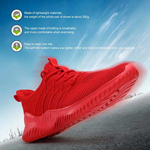 Image of Men's Non Slip Running Shoes Slip-on Comfortable Lightweight Breathable Walking Tennis Sneakers Zapatos de Hombre Red